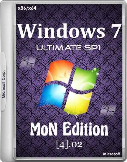 Windows 7 SP1 Ultimate MoN Edition v.4.02 (x86/x64/RUS/2015)